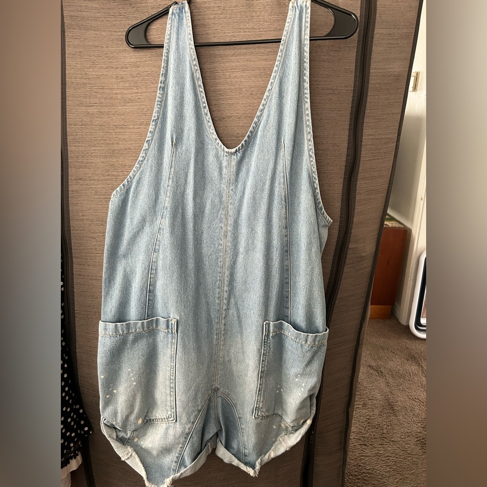 Free people Blue Denim Overalls